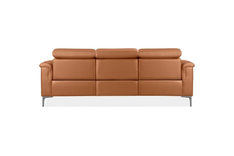 3-sitssoffa Lund Cognac, Läder/PU, Manuell vilstol - Cognac, Läder/PU, Manuell vilstol - Möbler - Vardagsrum - Soffor - Reclinersoffor & Biosoffor