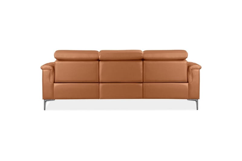 3-sitssoffa Lund Cognac, Läder/PU, Manuell vilstol - Cognac, Läder/PU, Manuell vilstol - Möbler - Vardagsrum - Soffor - Reclinersoffor & Biosoffor