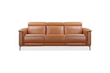 3-sitssoffa Lund Cognac, PU, Manuell vilstol - Cognac, PU, Manuell vilstol - Möbler - Vardagsrum - Soffor - Reclinersoffor & Biosoffor