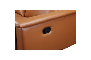 3-sitssoffa Lund Cognac, PU, Manuell vilstol - Cognac, PU, Manuell vilstol - Möbler - Vardagsrum - Soffor - Reclinersoffor & Biosoffor