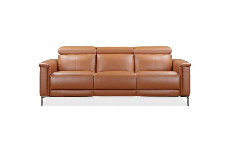 3-sitssoffa Lund Cognac, PU, Elektrisk vilstol - Cognac, PU, Elektrisk vilstol - Möbler - Vardagsrum - Soffor - Reclinersoffor & Biosoffor
