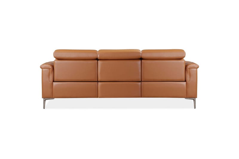 3-sitssoffa Lund Cognac, PU, Manuell vilstol - Cognac, PU, Manuell vilstol - Möbler - Vardagsrum - Soffor - Reclinersoffor & Biosoffor