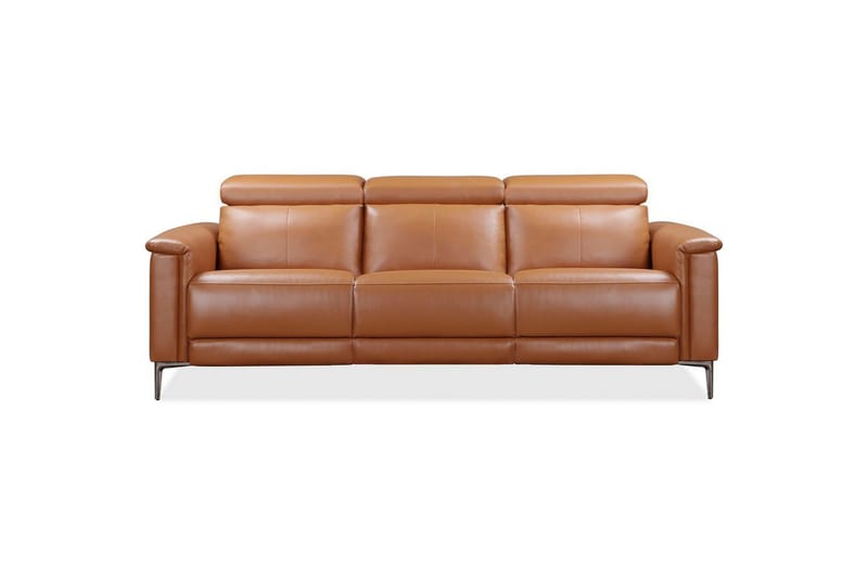 3-sitssoffa Lund Cognac, PU, Manuell vilstol - Cognac, PU, Manuell vilstol - Möbler - Vardagsrum - Soffor - Reclinersoffor & Biosoffor