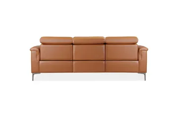 3-sitssoffa Lund Cognac, PU, Manuell vilstol - Cognac, PU, Manuell vilstol - Möbler - Vardagsrum - Soffor - Reclinersoffor & Biosoffor