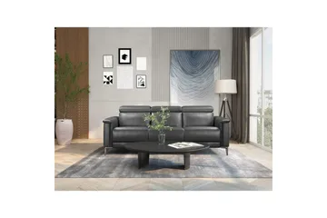 3-sitssoffa Lund Grå, Läder/PU, Elektrisk vilstol - Grå, Läder/PU, Elektrisk vilstol - Möbler - Vardagsrum - Soffor - Reclinersoffor & Biosoffor