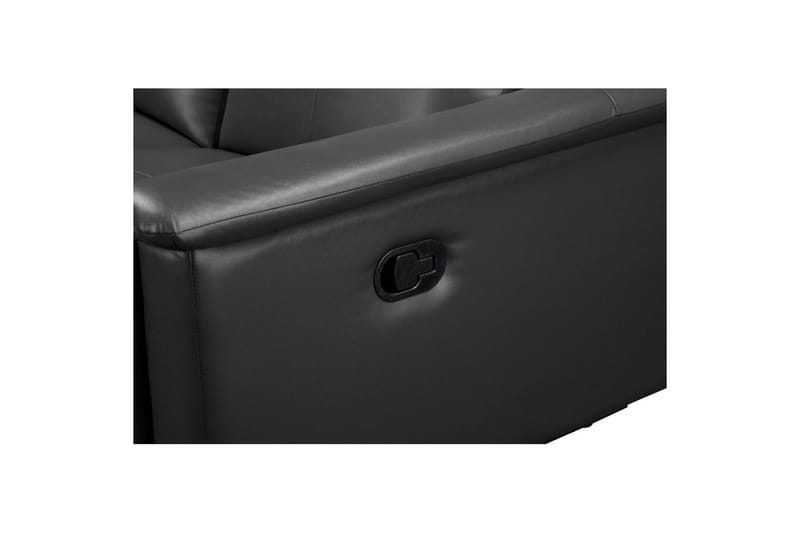 3-sitssoffa Lund Grå, Läder/PU, Manuell vilstol - Grå, Läder/PU, Manuell vilstol - Möbler - Vardagsrum - Soffor - Reclinersoffor & Biosoffor