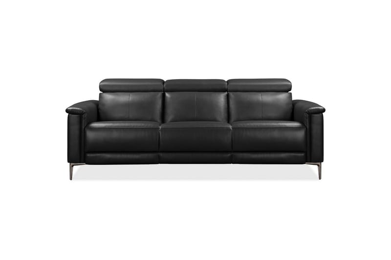 3-sitssoffa Lund Grå, Läder/PU, Manuell vilstol - Grå, Läder/PU, Manuell vilstol - Möbler - Vardagsrum - Soffor - Reclinersoffor & Biosoffor