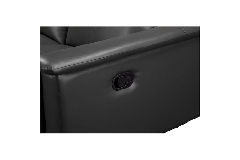 3-sitssoffa Lund Grå, Läder/PU, Manuell vilstol - Grå, Läder/PU, Manuell vilstol - Möbler - Vardagsrum - Soffor - Reclinersoffor & Biosoffor