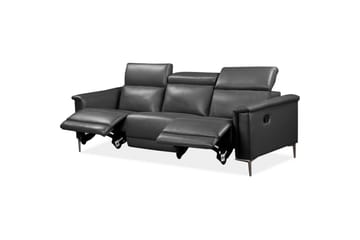 3-sitssoffa Lund Grå, PU, Manuell vilstol - Grå, PU, Manuell vilstol - Möbler - Vardagsrum - Soffor - Reclinersoffor & Biosoffor