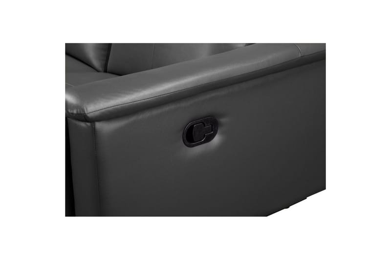 3-sitssoffa Lund Grå, PU, Manuell vilstol - Grå, PU, Manuell vilstol - Möbler - Vardagsrum - Soffor - Reclinersoffor & Biosoffor