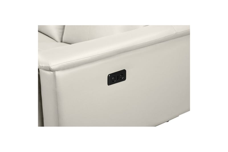 3-sitssoffa Lund Kräm, Läder/PU, Elektrisk vilstol - Kräm, Läder/PU, Elektrisk vilstol - Möbler - Vardagsrum - Soffor - Skinnsoffor