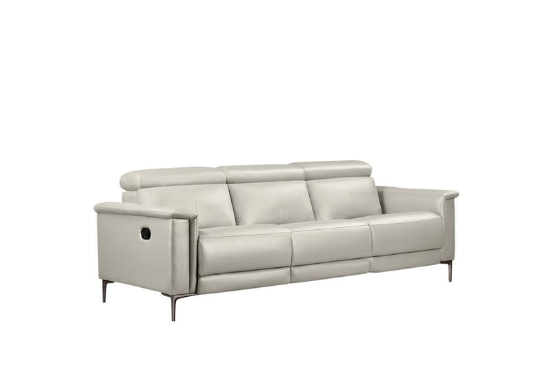 3-sitssoffa Lund Kräm, Läder/PU, Manuell vilstol - Kräm, Läder/PU, Manuell vilstol - Möbler - Vardagsrum - Soffor - Reclinersoffor & Biosoffor