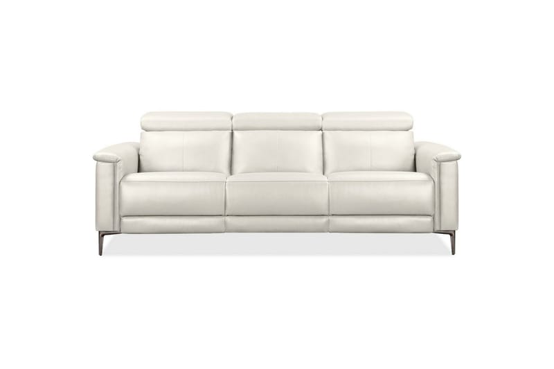 3-sitssoffa Lund Kräm, Läder/PU, Manuell vilstol - Kräm, Läder/PU, Manuell vilstol - Möbler - Vardagsrum - Soffor - Reclinersoffor & Biosoffor