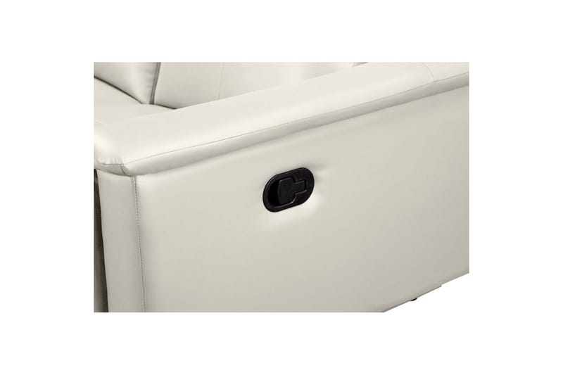 3-sitssoffa Lund Kräm, Läder/PU, Manuell vilstol - Kräm, Läder/PU, Manuell vilstol - Möbler - Vardagsrum - Soffor - Reclinersoffor & Biosoffor