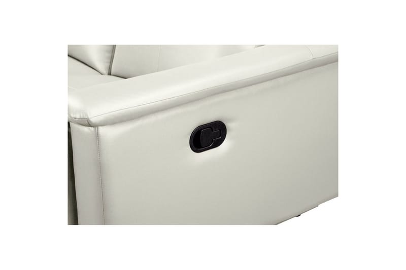 3-sitssoffa Lund Kräm, PU, Manuell vilstol - Kräm, PU, Manuell vilstol - Möbler - Vardagsrum - Soffor - Skinnsoffor