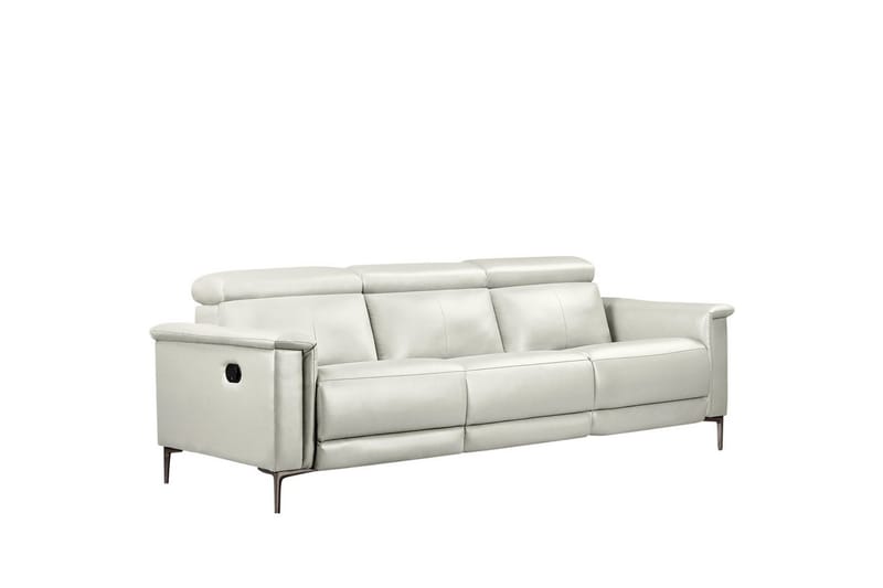 3-sitssoffa Lund Kräm, PU, Manuell vilstol - Kräm, PU, Manuell vilstol - Möbler - Vardagsrum - Soffor - Reclinersoffor & Biosoffor