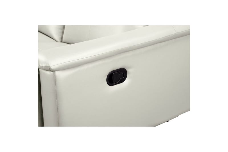 3-sitssoffa Lund Kräm, PU, Manuell vilstol - Kräm, PU, Manuell vilstol - Möbler - Vardagsrum - Soffor - Reclinersoffor & Biosoffor