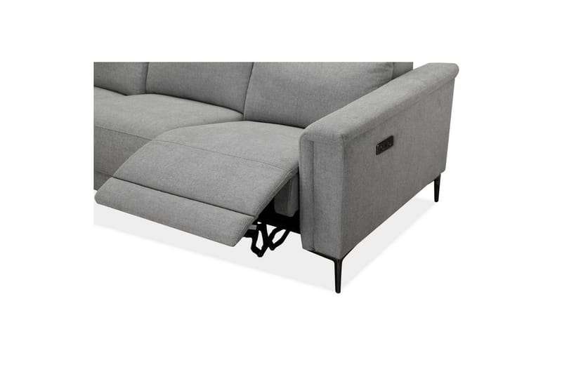 3-sitssoffa Lund Ljusgrå, Belfast tyg, Elektrisk vilstol - Ljusgrå, Belfast tyg, Elektrisk vilstol - Möbler - Vardagsrum - Soffor - Reclinersoffor & Biosoffor