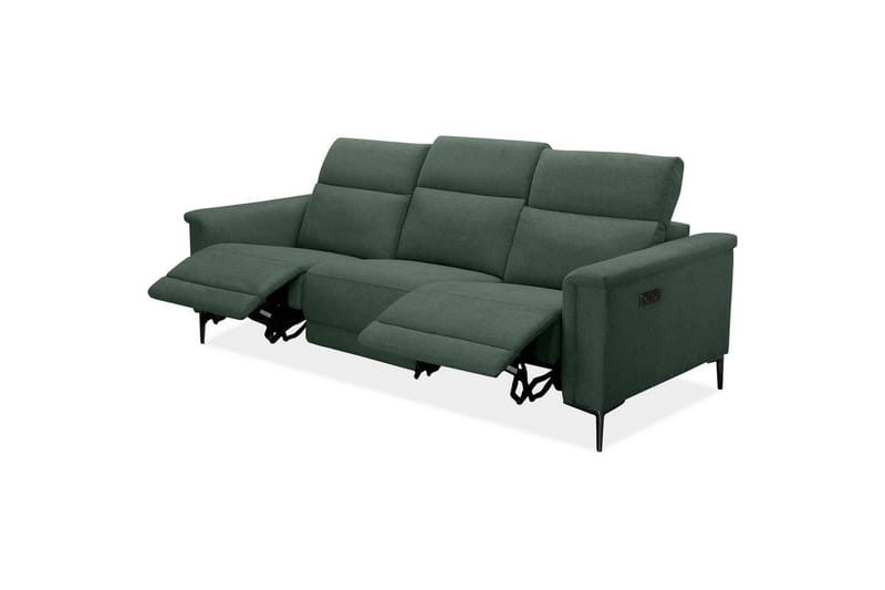 3-sitssoffa Lund Mörkgrön, Belfast tyg, Elektrisk vilstol - Mörkgrön, Belfast tyg, Elektrisk vilstol - Möbler - Vardagsrum - Soffor - Reclinersoffor & Biosoffor