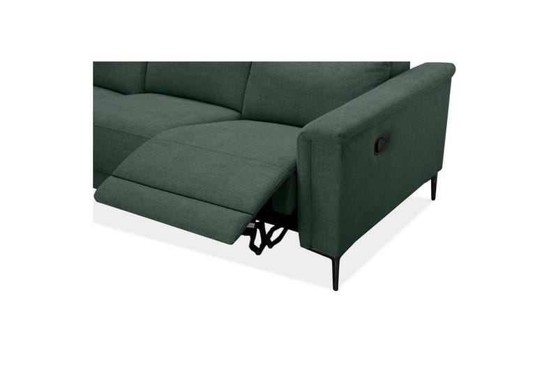 3-sitssoffa Lund Mörkgrön, Belfast tyg, Manuell vilstol - Mörkgrön, Belfast tyg, Manuell vilstol - Möbler - Vardagsrum - Soffor - Reclinersoffor & Biosoffor