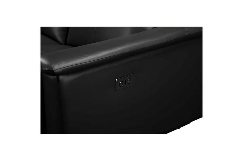 3-sitssoffa Lund Svart, Läder/PU, Elektrisk vilstol - Svart, Läder/PU, Elektrisk vilstol - Möbler - Vardagsrum - Soffor - Reclinersoffor & Biosoffor