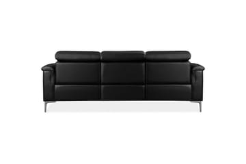 3-sitssoffa Lund Svart, PU, Manuell vilstol - Svart, PU, Manuell vilstol - Möbler - Vardagsrum - Soffor - Reclinersoffor & Biosoffor