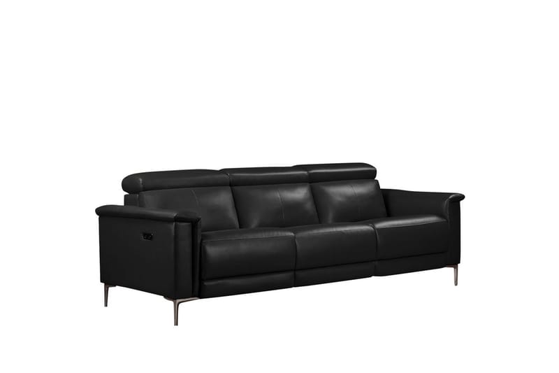3-sitssoffa Lund Svart, PU, Elektrisk vilstol - Svart, PU, Elektrisk vilstol - Möbler - Vardagsrum - Soffor - Reclinersoffor & Biosoffor