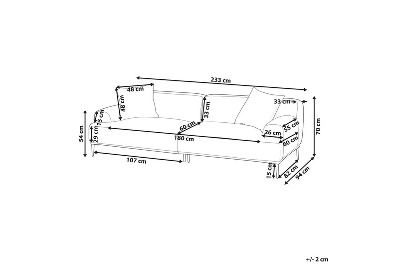 3-sitssoffa Matila Beige, brun - Beige, brun - Möbler - Vardagsrum - Soffor - 3-sits soffor