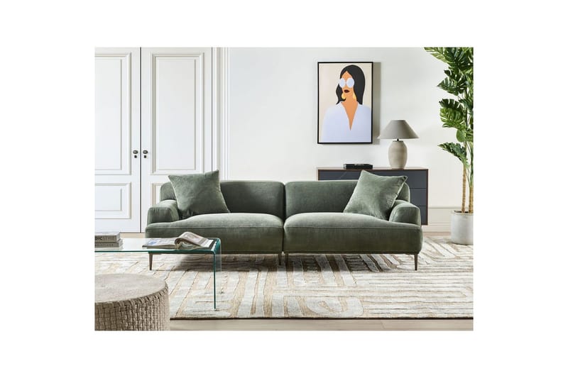 3-sitssoffa Matila Grön, brun - Grön, brun - Möbler - Vardagsrum - Soffor - 3-sits soffor