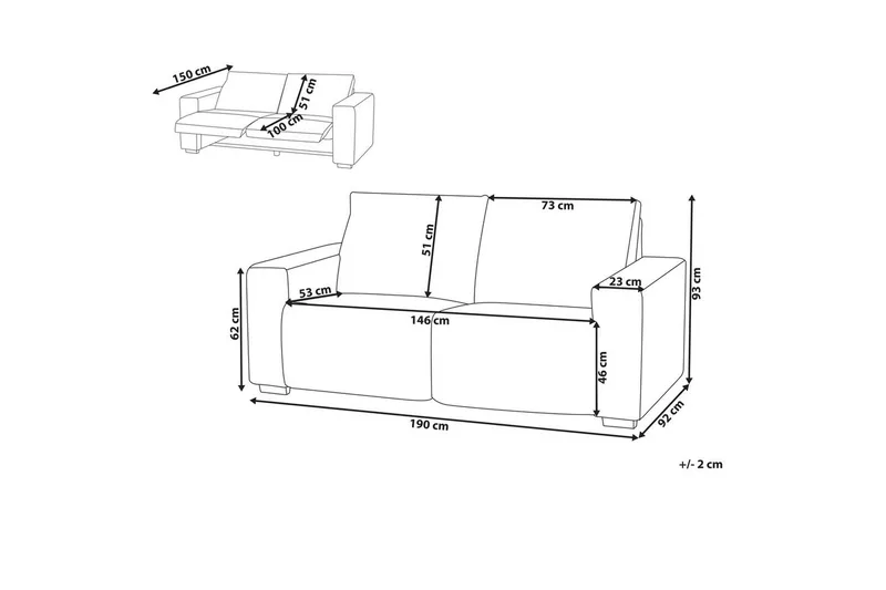 3-sitssoffa Nukari Orange, Svart - Orange - Möbler - Vardagsrum - Soffor - Reclinersoffor & Biosoffor