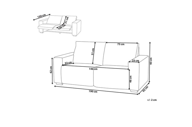 3-sitssoffa Nukari Orange, Svart - Orange - Möbler - Vardagsrum - Soffor - Reclinersoffor & Biosoffor