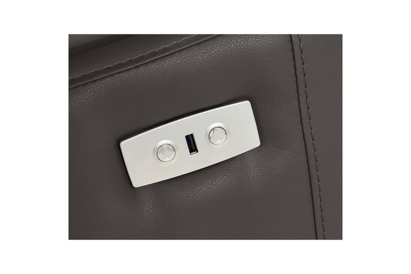 3-sitssoffa Rayland Brun, PU, Elektrisk vilstol - Brun, PU, Elektrisk vilstol - Möbler - Vardagsrum - Soffor - Skinnsoffor