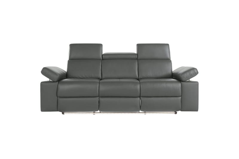 3-sitssoffa Rayland Grå, Läder/PU, Manuell vilstol - Grå, Läder/PU, Manuell vilstol - Möbler - Vardagsrum - Soffor - Reclinersoffor & Biosoffor