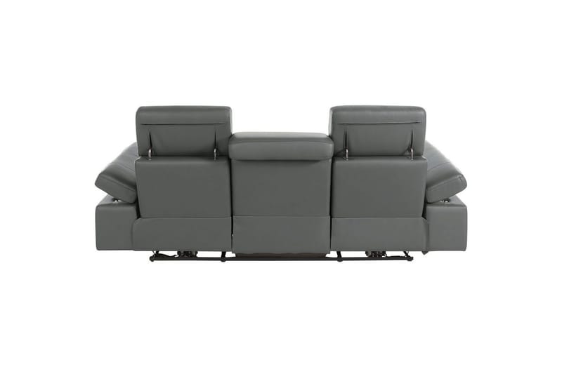 3-sitssoffa Rayland Grå, Läder/PU, Manuell vilstol - Grå, Läder/PU, Manuell vilstol - Möbler - Vardagsrum - Soffor - Reclinersoffor & Biosoffor