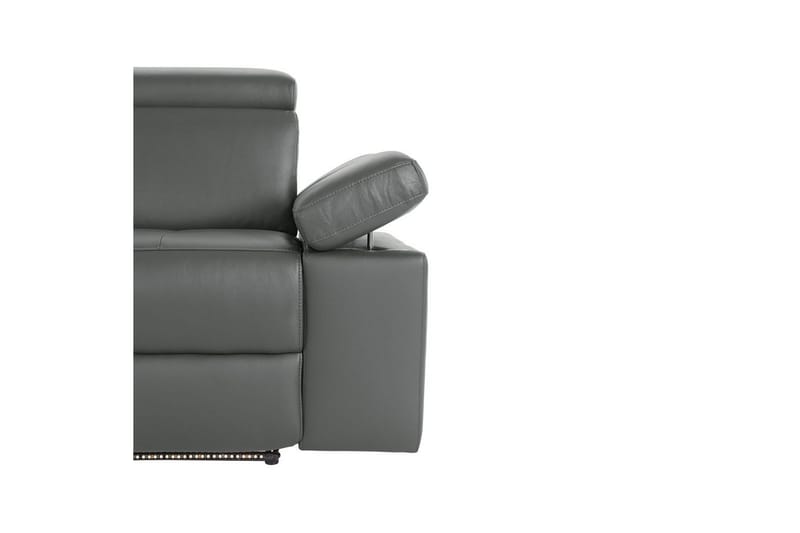 3-sitssoffa Rayland Grå, Läder/PU, Manuell vilstol - Grå, Läder/PU, Manuell vilstol - Möbler - Vardagsrum - Soffor - Reclinersoffor & Biosoffor