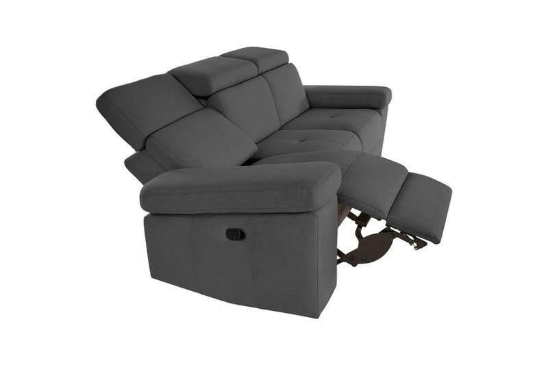 3-sitssoffa Rayland Grå, Sunday tyg, Manuell vilstol - Grå, Sunday tyg, Manuell vilstol - Möbler - Vardagsrum - Soffor - Reclinersoffor & Biosoffor
