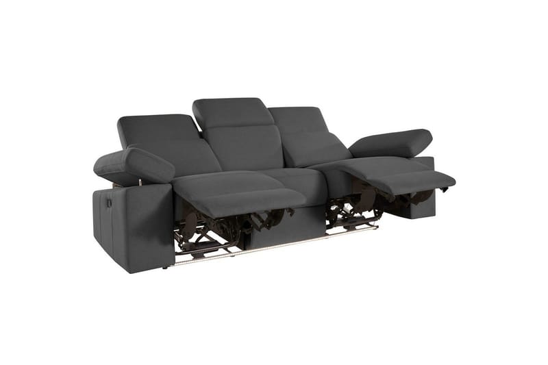 3-sitssoffa Rayland Grå, Sunday tyg, Manuell vilstol - Grå, Sunday tyg, Manuell vilstol - Möbler - Vardagsrum - Soffor - Reclinersoffor & Biosoffor