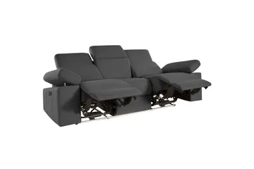 3-sitssoffa Rayland Grå, Sunday tyg, Manuell vilstol - Grå, Sunday tyg, Manuell vilstol - Möbler - Vardagsrum - Soffor - Reclinersoffor & Biosoffor