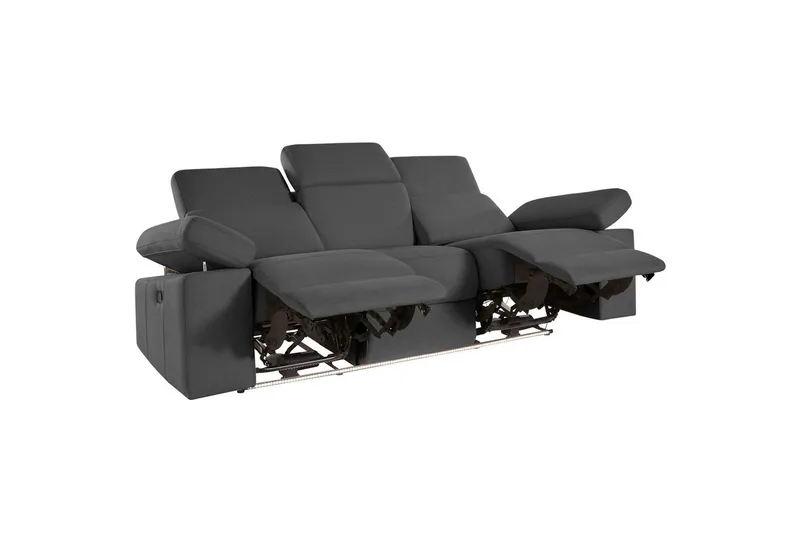 3-sitssoffa Rayland Grå, Sunday tyg, Manuell vilstol - Grå, Sunday tyg, Manuell vilstol - Möbler - Vardagsrum - Soffor - Reclinersoffor & Biosoffor