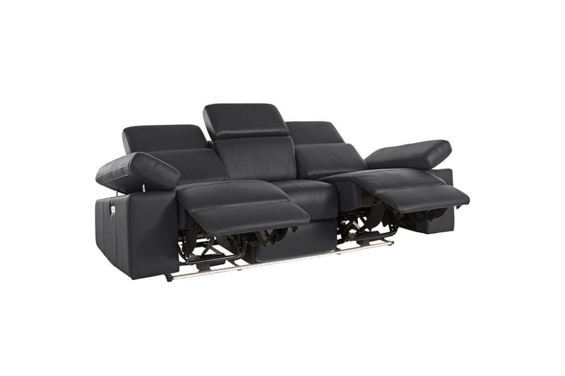 3-sitssoffa Rayland Svart, Läder/PU, Elektrisk vilstol - Svart, Läder/PU, Elektrisk vilstol - Möbler - Vardagsrum - Soffor - Reclinersoffor & Biosoffor