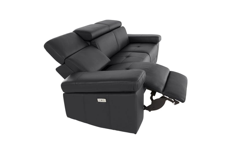 3-sitssoffa Rayland Svart, Läder/PU, Elektrisk vilstol - Svart, Läder/PU, Elektrisk vilstol - Möbler - Vardagsrum - Soffor - Reclinersoffor & Biosoffor