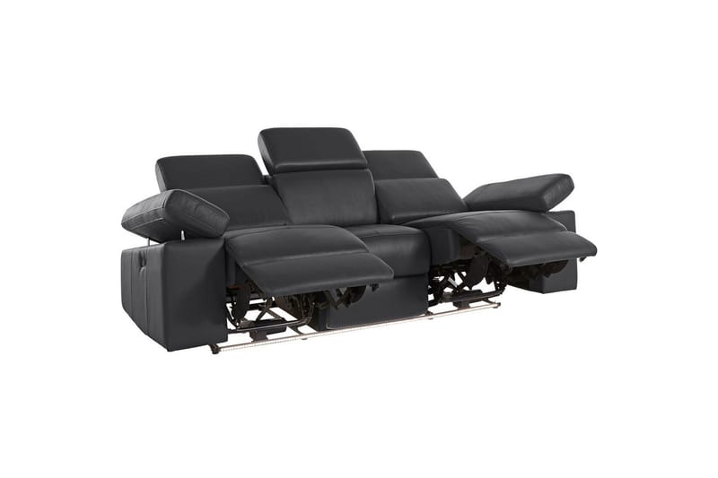 3-sitssoffa Rayland Svart, PU, Manuell vilstol - Svart, PU, Manuell vilstol - Möbler - Vardagsrum - Soffor - Reclinersoffor & Biosoffor