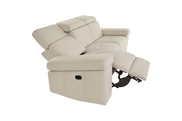 3-sitssoffa Rayland Vit, Sunday tyg, Elektrisk vilstol - Vit, Sunday tyg, Elektrisk vilstol - Möbler - Vardagsrum - Soffor - Reclinersoffor & Biosoffor