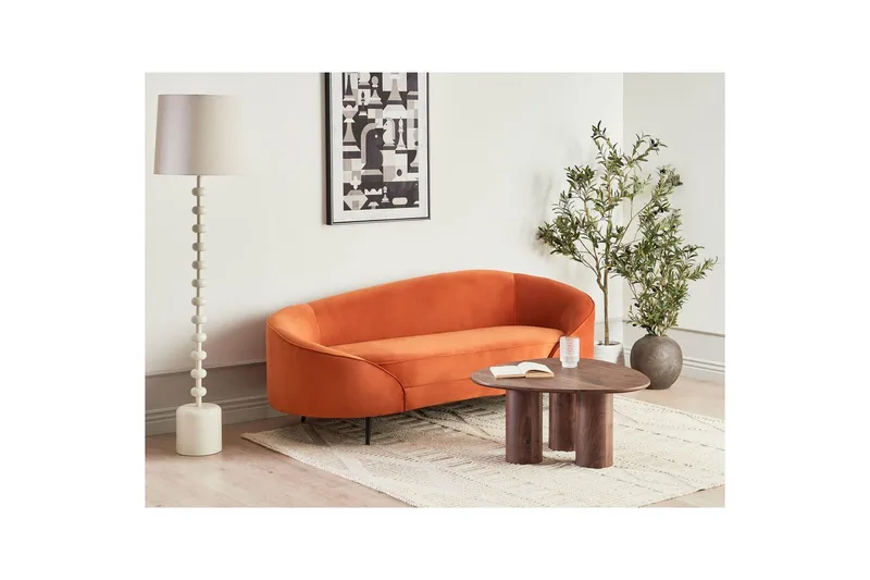 3-sitssoffa Savar Orange, Svart - Orange, Svart - Möbler - Vardagsrum - Soffor - 3-sits soffor