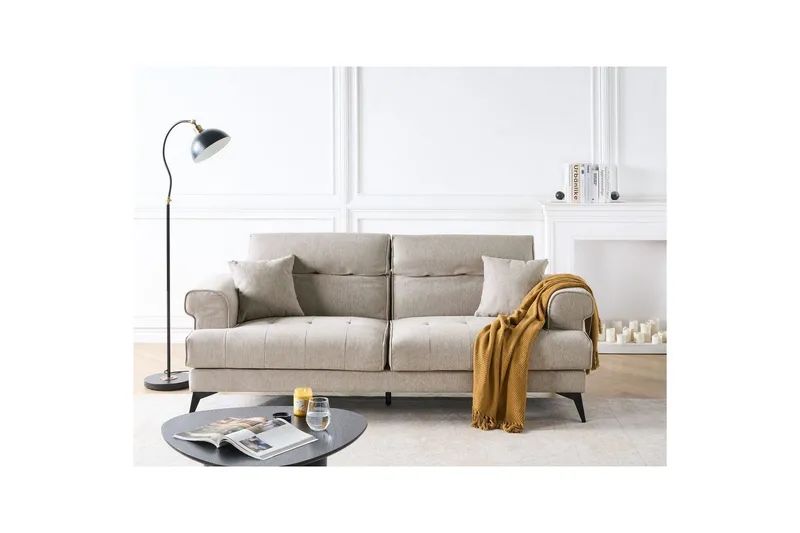 3-sitssoffa Skive Beige - Beige - Möbler - Vardagsrum - Soffor - 3-sits soffor