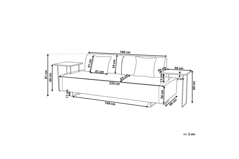 3-sitssoffa Sokna Beige, svart - Beige, svart - Möbler - Vardagsrum - Soffor - 3-sits soffor