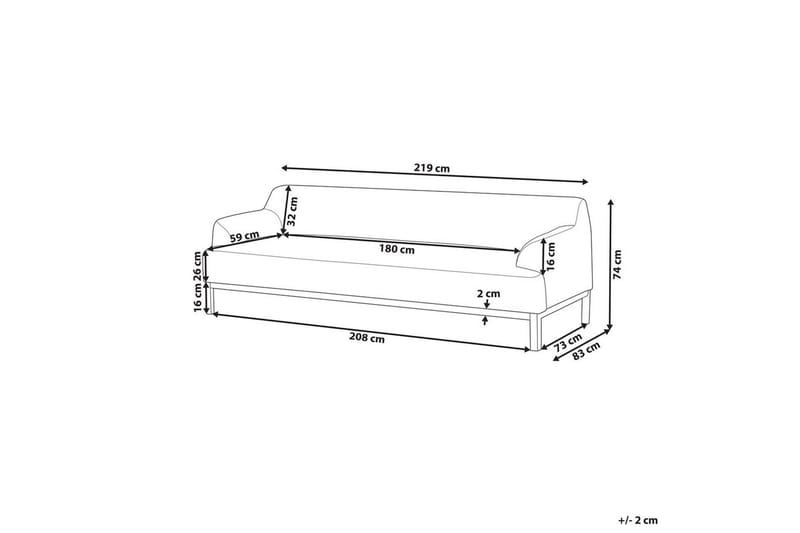 3-sitssoffa Sosjo Beige, ljust trä - Beige, ljust trä - Möbler - Vardagsrum - Soffor - 3-sits soffor
