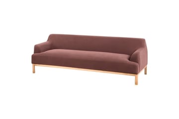 3-sitssoffa Sosjo Rött, ljust trä - Rött, ljust trä - Möbler - Vardagsrum - Soffor - 3-sits soffor