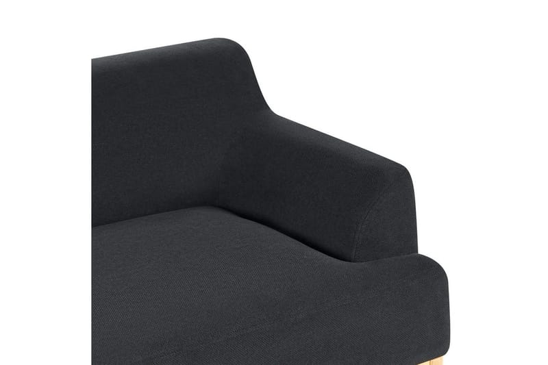3-sitssoffa Sosjo Svart, ljust trä - Svart, ljust trä - Möbler - Vardagsrum - Soffor - 3-sits soffor