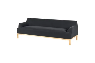 3-sitssoffa Sosjo Svart, ljust trä - Svart, ljust trä - Möbler - Vardagsrum - Soffor - 3-sits soffor